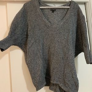 Express gray sweater material poncho blouse